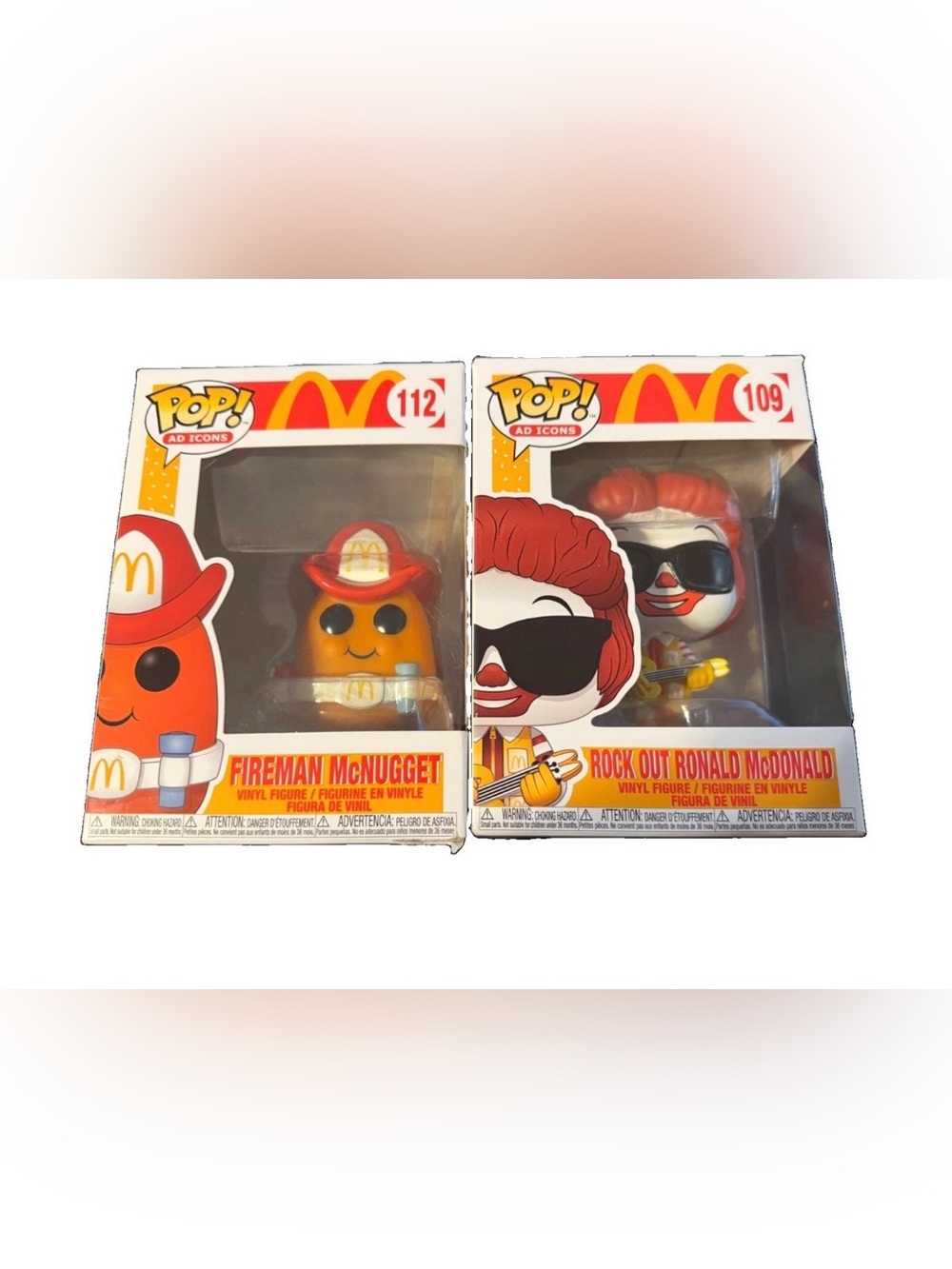 Funko Pop! Ad Icons McDonald's McNuggets Fireman #112 Rockout Ronald #109